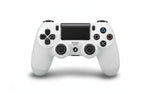 PlayStation 4 White gaming controller on a white background