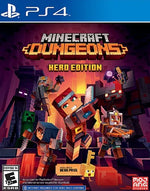 Minecraft Dungeons Hero Edition game cover for PS4 with characters and dungeon design.