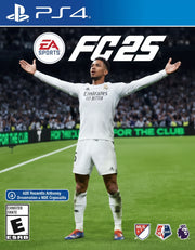 Cover of FC 25 video game for PS4 with a player celebrating.